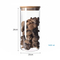 Clear Round Borosilicate Glassware Candy Pasta Cookie Food Packaging Container with Bamboo Lids