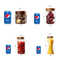 Different Size Glass Fruit Storage Jars with Acacia Wooden Screw Lids