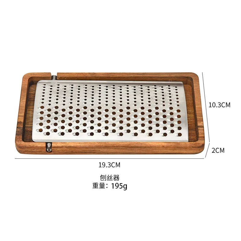New Removalbe Stainless Steel Grater with Wooden Base Box for Cheese / Lemon