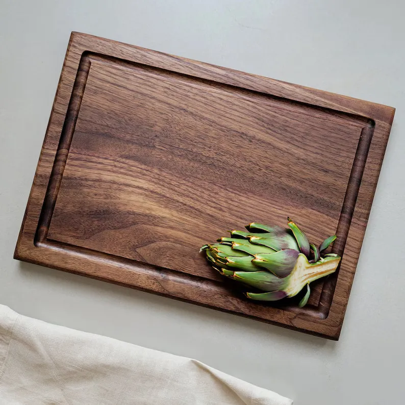 Unique Engraved Walnut Cutting Board with Customizable Logo