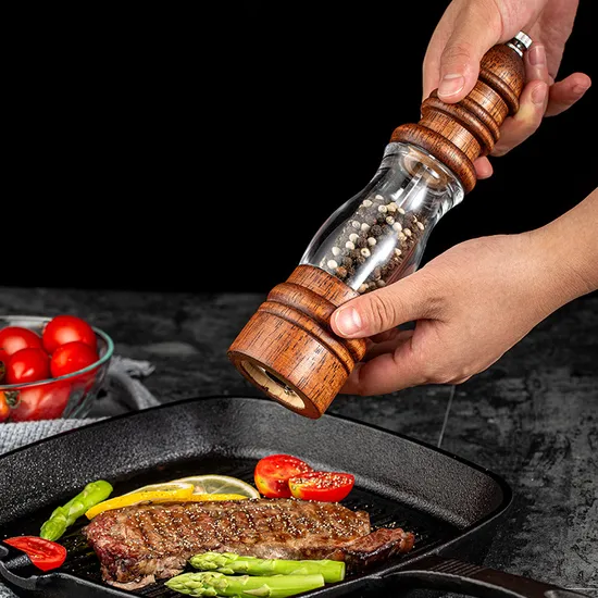 Lighthouse - Shaped Versatile Solid Wood Manual Pepper Grinder Pepper Mill for Home