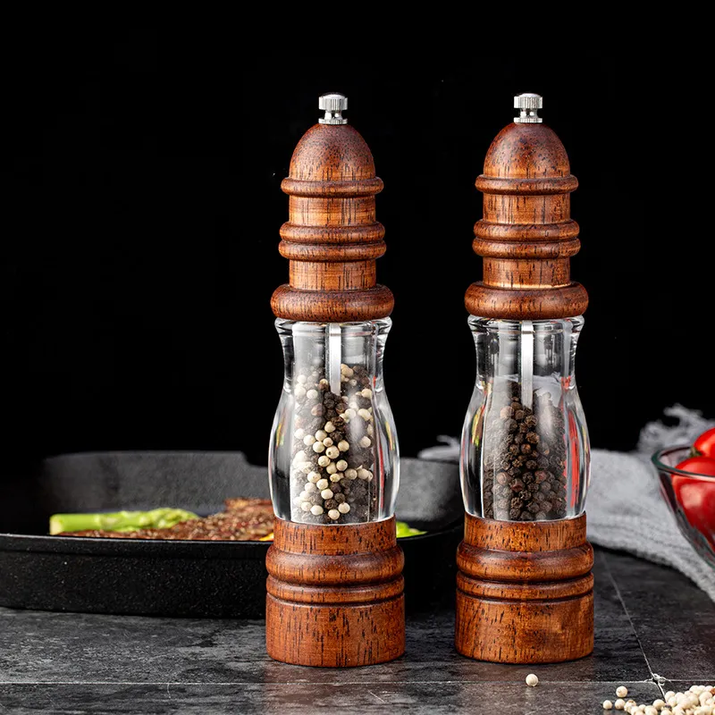 Lighthouse - Shaped Versatile Solid Wood Manual Pepper Grinder Pepper Mill for Home