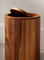 Round Wood Trash Bin Waste Basket for Bathroom