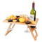 Outdoor Portable Bamboo Beach Snack Tray Wine Picnic Table for Camping