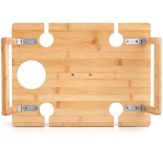 Foldable Rectangle Bamboo Wine Table Picnic Table for Outdoor