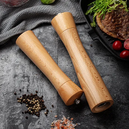 Manual Beechwood Pepper Grinder Spice Grinder Set for Kitchen