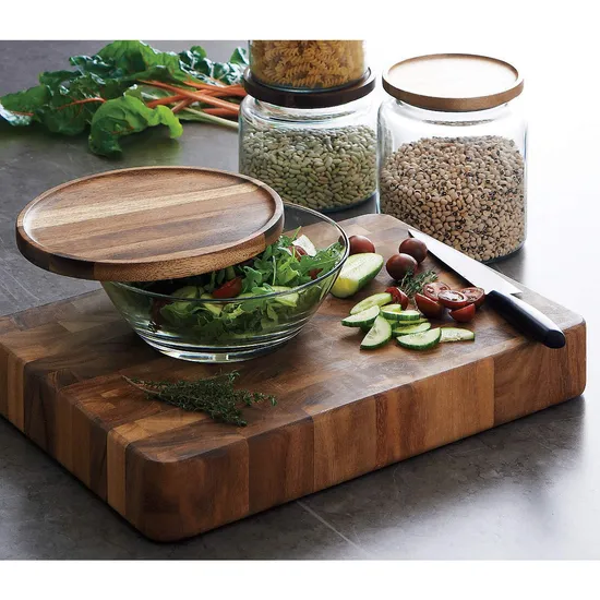 Rectangle Shape Thick End Grain Acacia Wood Cutting Board Butcher Block