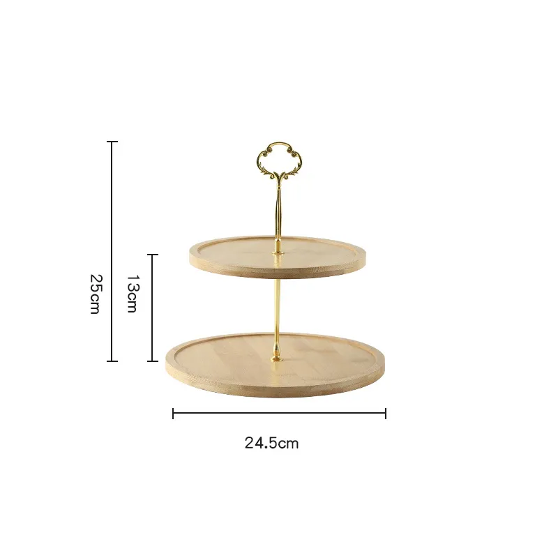 Elegant Flower Shape 2 Tier Bamboo Cake Display Stand for Luxury Events