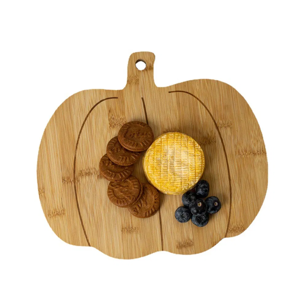 Pumpkin Shaped Bamboo Serving Board Cutting Board for Cheese / Appetizer