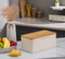 Rectangle Metal Bread Bin Bread Box Bread Holder Bread Storage Container with Wood Lid Grid