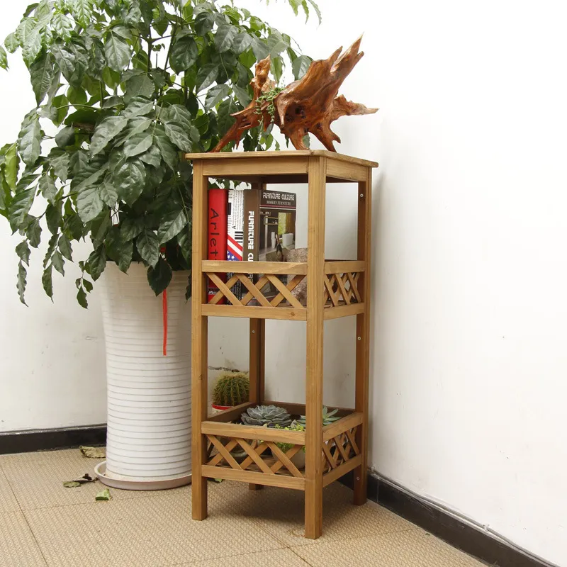 Multi-Layer Storage Garden Holder Display Shelf Wooden Plant Stand for Balcony Corridor Garden