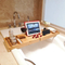 Luxury Expandable Bamboo Bathtub Caddy Tray Bath Caddy Tray