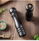 8-Inch Black PU Painted Wooden Pepper Grinder Sea Salt Grinder