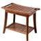 Carbonized Color Non-Slip and Waterproof Bamboo Bathroom Stool Shower Stool with Towel Hange