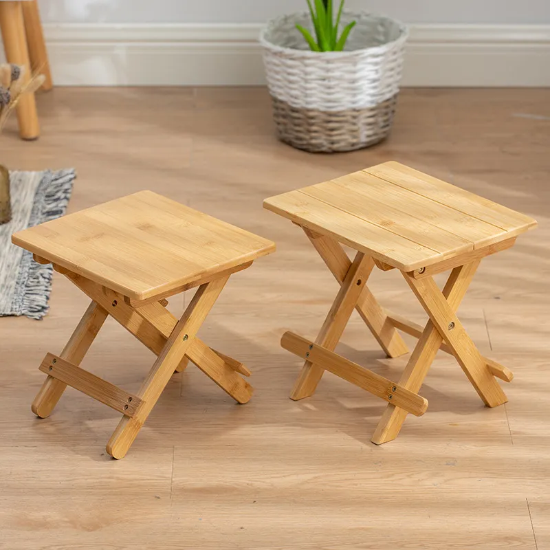Portable Bamboo Folding Stool Outdoor Fishing Stool Camping Stool