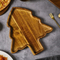 Festive Acacia Wood Christmas Tree Serving Tray for Picnics