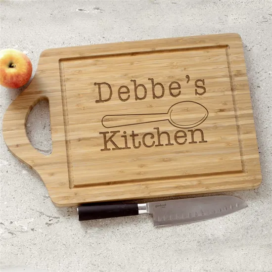 Double-Sided Rectangle Custom Bamboo Wood Cutting Board Set of 2 for Meat / Fruit / Vegetables