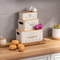 Metal Potato Onion Garlic Storage Canisters Set of 3 for Keeping Vegetables Fresh Longer