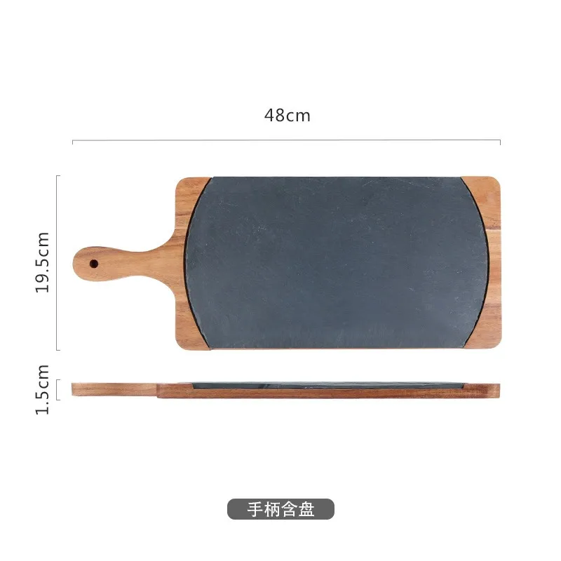 Custom Different Shape Acacia Wood and Steak Plate Slate Cheese Board