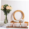Stylish Ceramic Snack Serving Bowl Set with Wooden Tray for Fruit, Snacks & Desserts