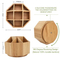 Rotating Bamboo Desk Organizer Art Supply Caddy Holds Marker Pen Brush Storage Box for Office School