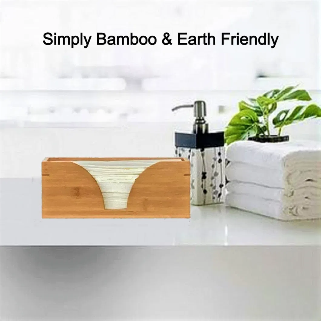 Countertop Multifold Bamboo Folded Paper Towel Dispenser / Holder