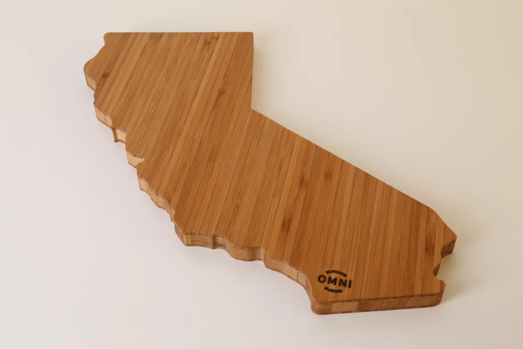 Elegant California Slate Shape Bamboo Cutting Board for Cheese