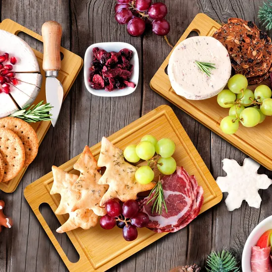 Eco-Friendly Bamboo Cutting Board for Fruits with Handle