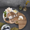 Fujian Factory Supply Round Acacia Cheese Board with Removable Bowls and Knives