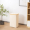 Large Bamboo Circle Fabric Laundry Basket with Lid and Removable Laundry Bags