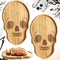 Halloween 2 PCS Skull Shape Bamboo Aperitif & Charcuterie Board Serving Dishes for Party