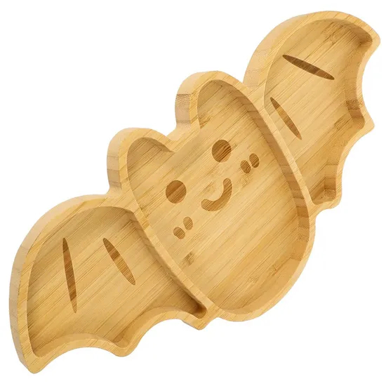 Bulkbuy Bat - Shaped Bamboo Serving Platter Snack Tray Appetizer Plate