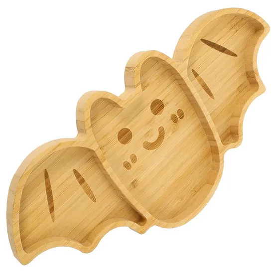 Bulkbuy Bat - Shaped Bamboo Serving Platter Snack Tray Appetizer Plate