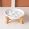 Anti - Choking and Slow - Feeding Ceramic Pet Food Plates Cat Dog Food Bowl with Bamboo Stand