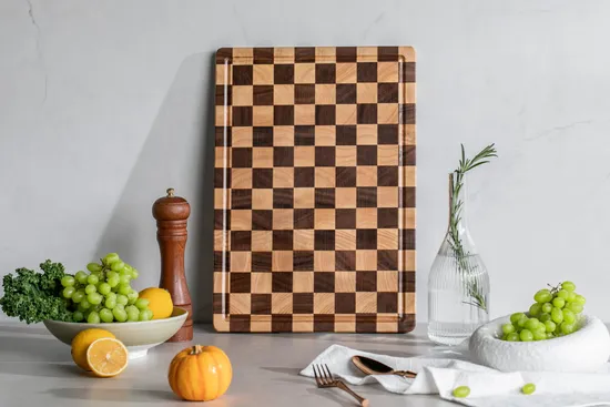 Herringbone Acacia Wood Cutting Board