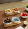 Elegant Ceramic Dipping Bowls Set with Bamboo Serving Tray