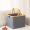 Large-Capacity Portable Waterproof Bamboo Fabric Storage Basket for Laundry Basket and Desktop Sundries Box.