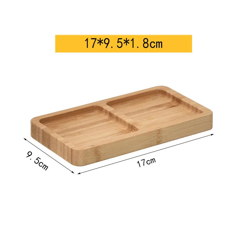 Versatile 2 Divided Bamboo Snack Tray Food Serving Platter