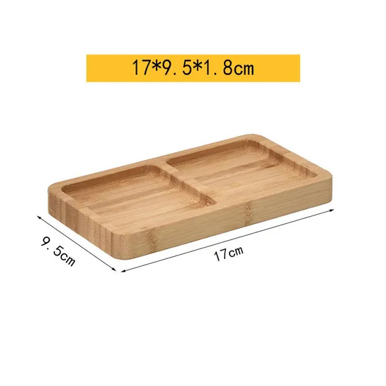 Versatile 2 Divided Bamboo Snack Tray Food Serving Platter