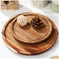 Round Acacia Wooden Nuts Fruit Snack Appetizer Serving Tray Plate
