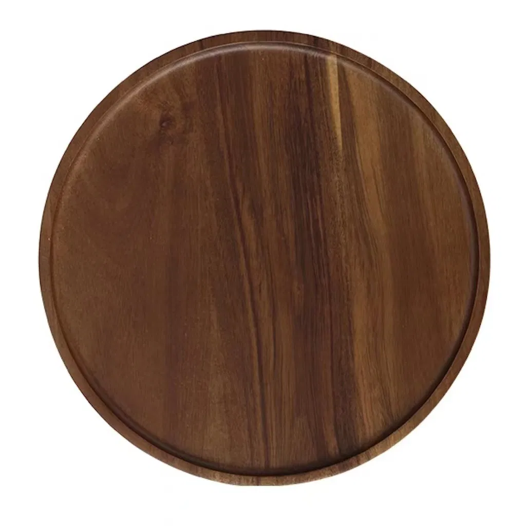 Decorate Dressing Table Large Round Walnut Wood Dried Fruit Tray Wooden Dinner Plate