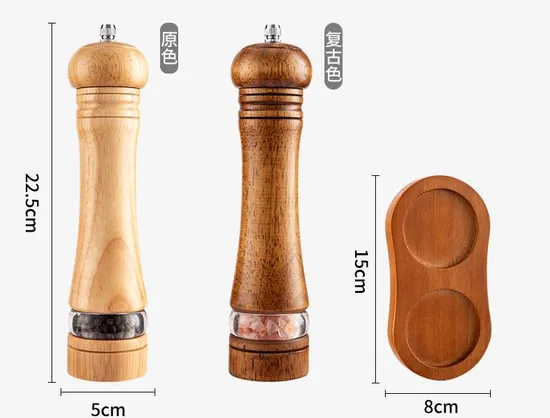 Versatile Wood Manual Grinder for Kitchen - Perfect for Black Pepper, Sea Salt and Pepper Powder