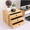 1/2 /3 Tier Small Bamboo Desk Box Desk Organizer with Drawers for Storage Pens, Thumbtacks and Office Supplies
