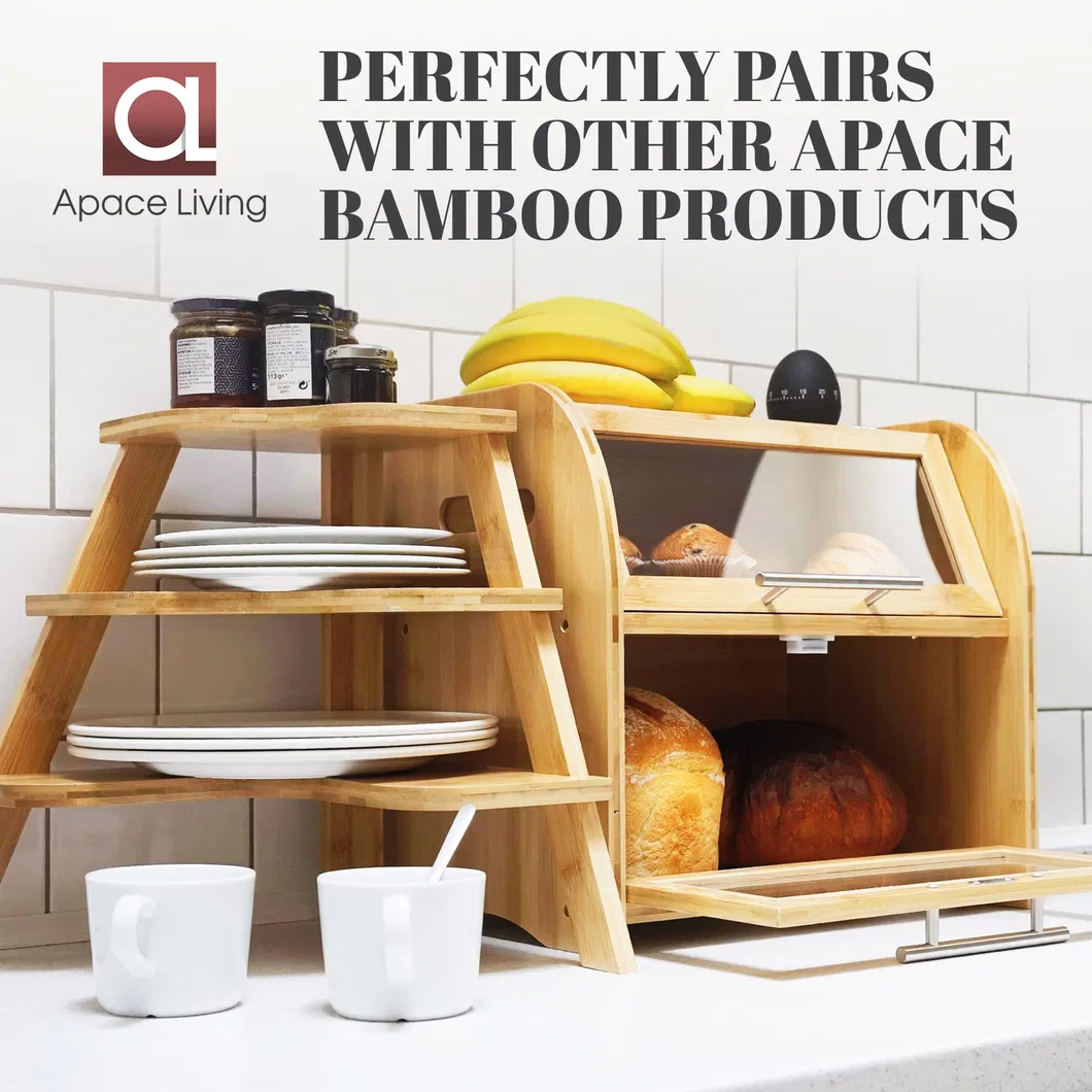 Bamboo Bread Storage Box Bread Storage Can Bread Bin