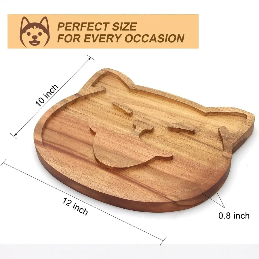 Rustic Cute Acacia Wood Cheese Plate for Charcuterie Boards & Wine Nights