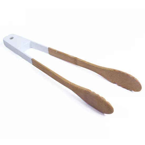 Long Bamboo Kitchen Tongs with Color Painting