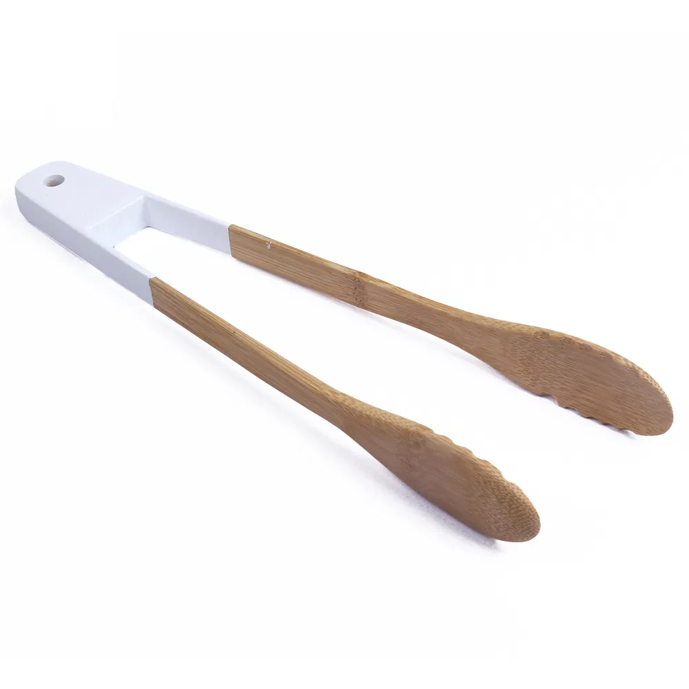 Long Bamboo Kitchen Tongs with Color Painting
