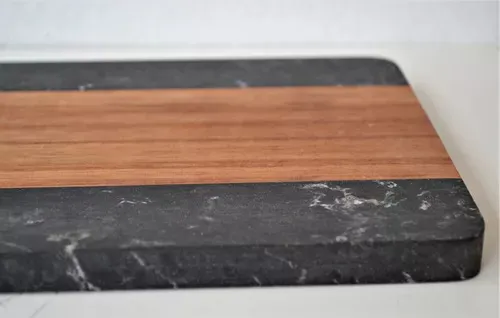 Acacia Wooden Cutting Board with Marble for Kitchen