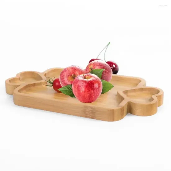 Bamboo Plates Wooden Serving Tray Tea Cup Storage Fruits Organizer