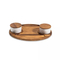 Large Acacia Wood Serving Tray / Plates with 3 Square Ceramic Serving Dishes